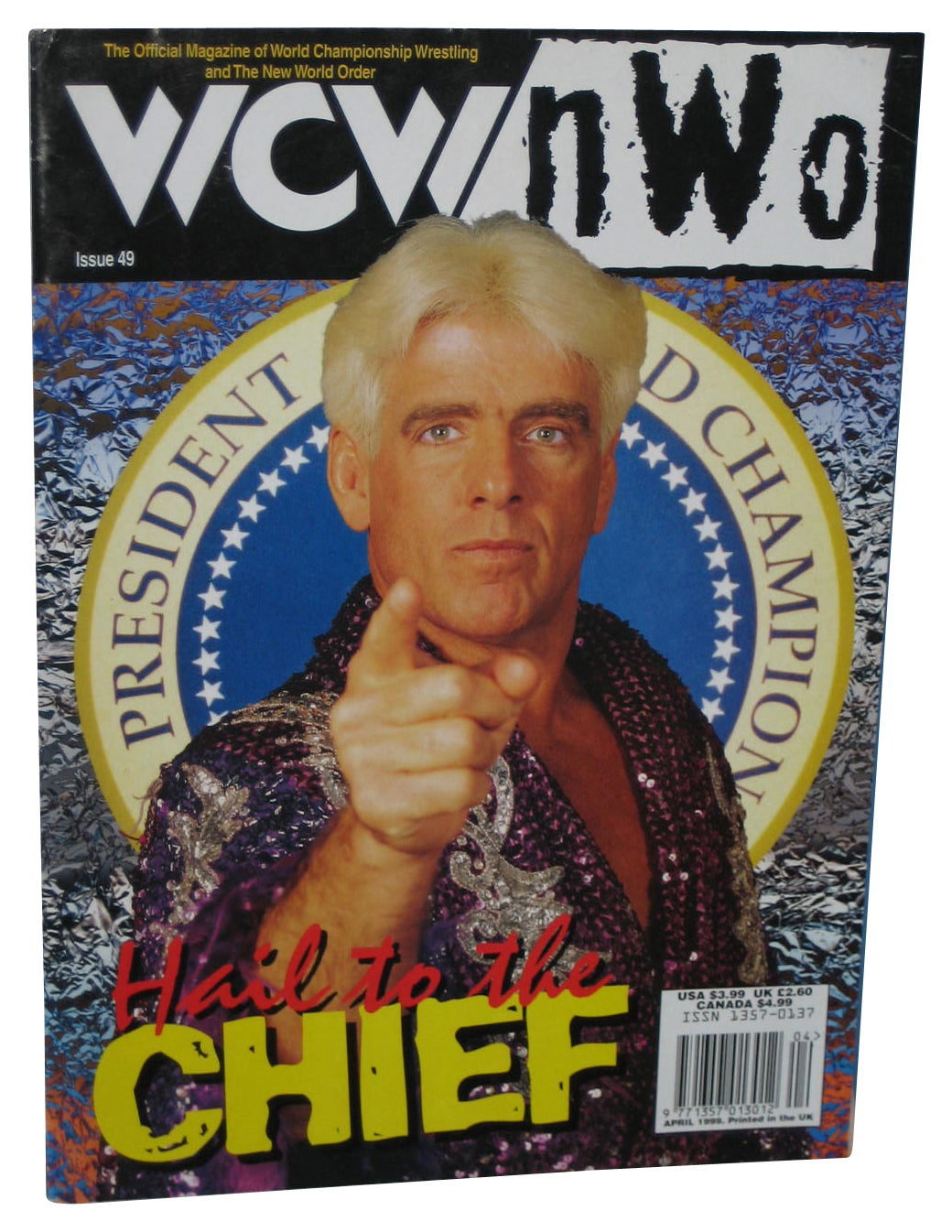 WCW NWO Wrestling Ric Flair Cover Official Magazine Book Issue #49 - (Hail To The Chief)