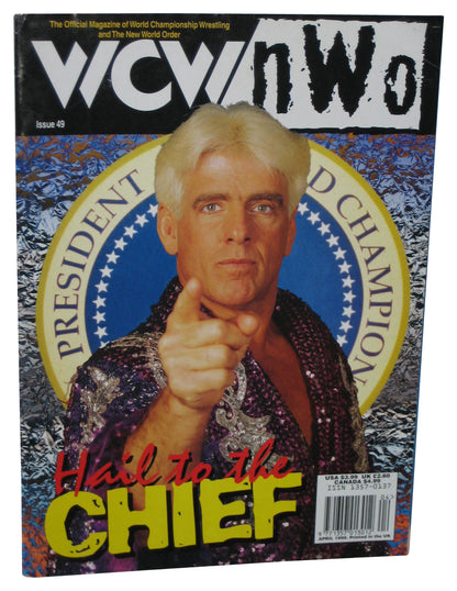 WCW NWO Wrestling Ric Flair Cover Official Magazine Book Issue #49 - (Hail To The Chief)