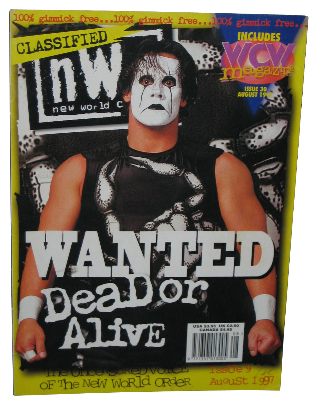 NWO Classified Sting Crow Persona August 1997 Issue 9 Magazine Book - (Wanted Dead or Alive)