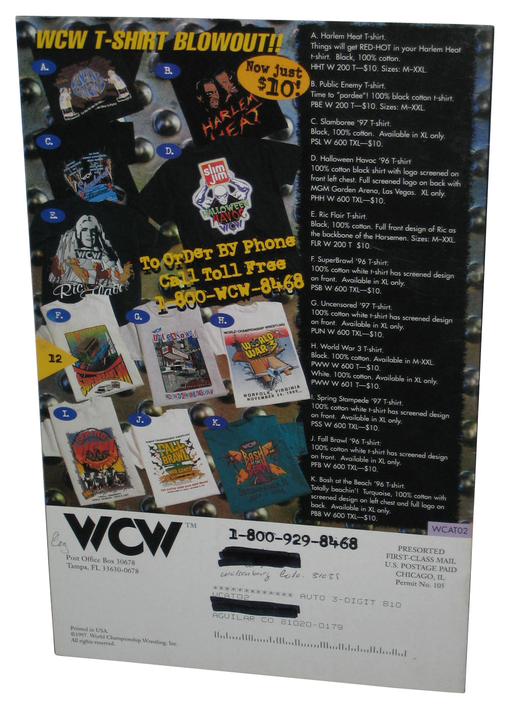 Official WCW 1997 Fall Merchandise Fall Catalog Magazine Book 