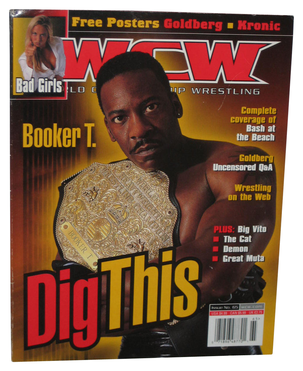 WCW Wrestling Booker T. Dig This Magazine Book #65 w/ Poster