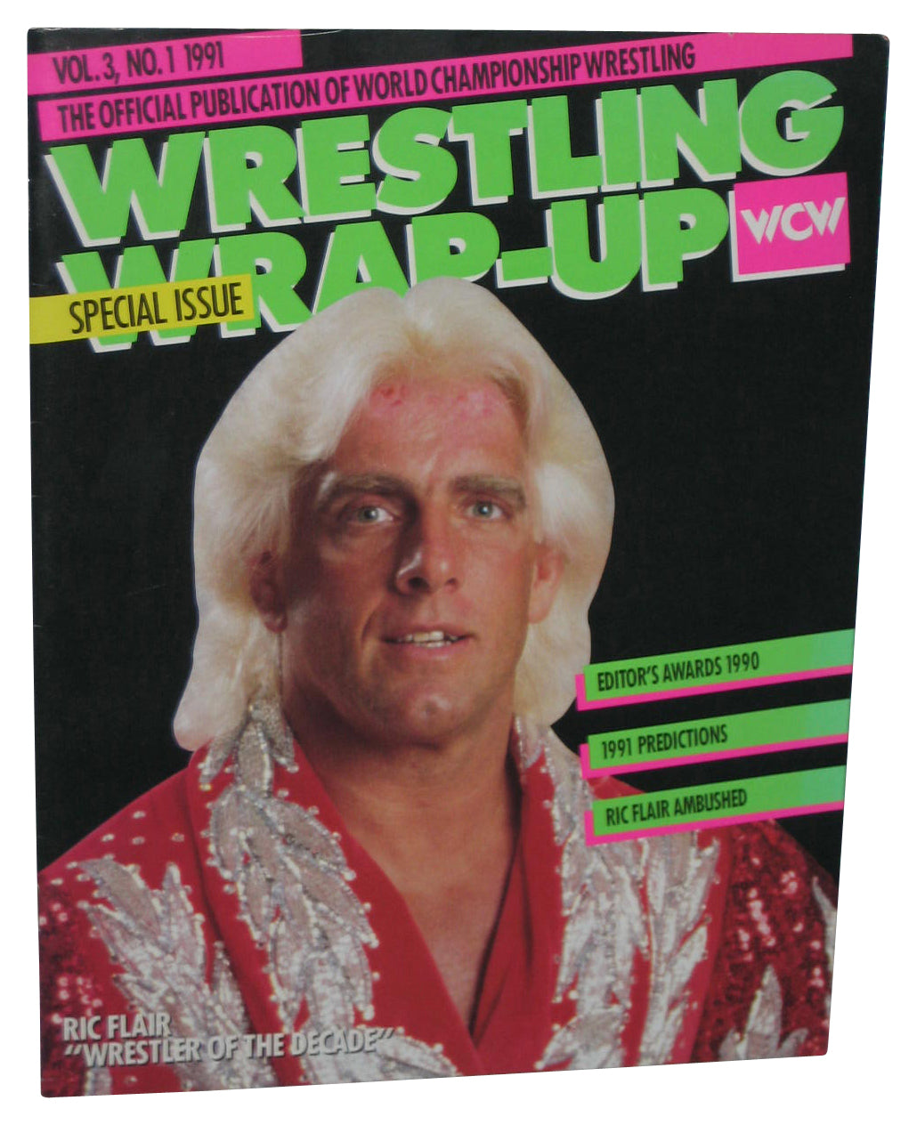 Wrestling Wrap-Up WCW Special Issue Vol. 3 No. 1 1991 Magazine Book - (Ric Flair Cover)
