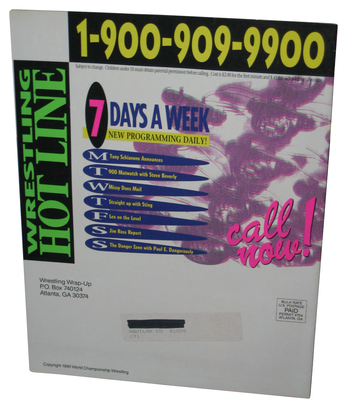 Wrestling Wrap-Up WCW Special Issue Vol. 3 No. 1 1991 Magazine Book - (Ric Flair Cover)