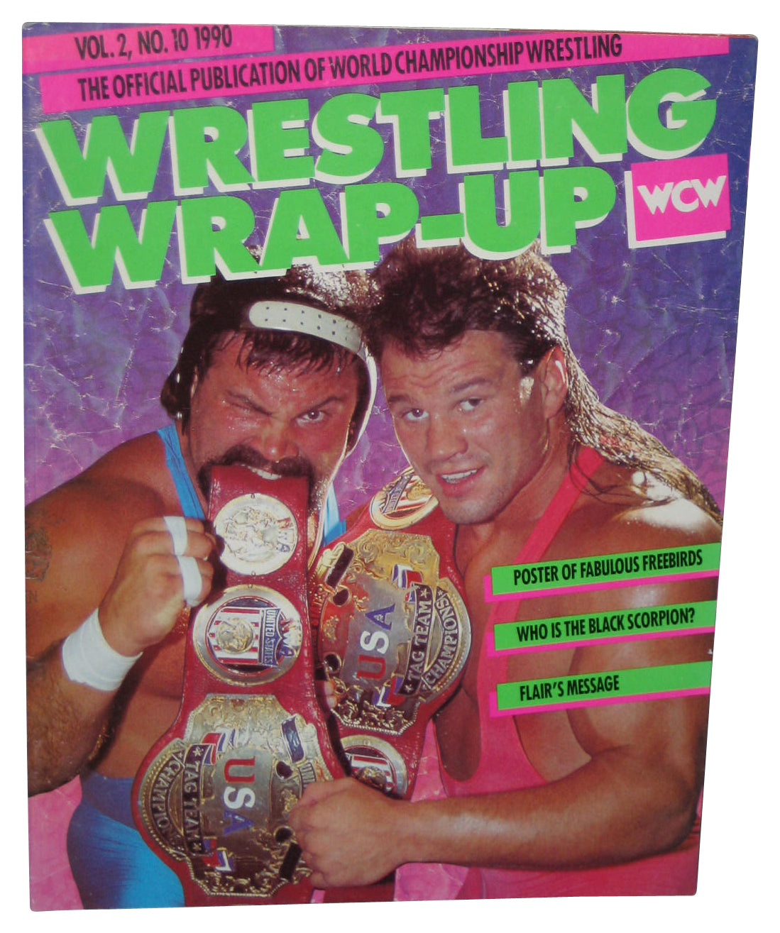 Wrestling Wrap-Up WCW Special Issue Vol. 2 No. 10 1990 Magazine Book w/ Poster & Catalog