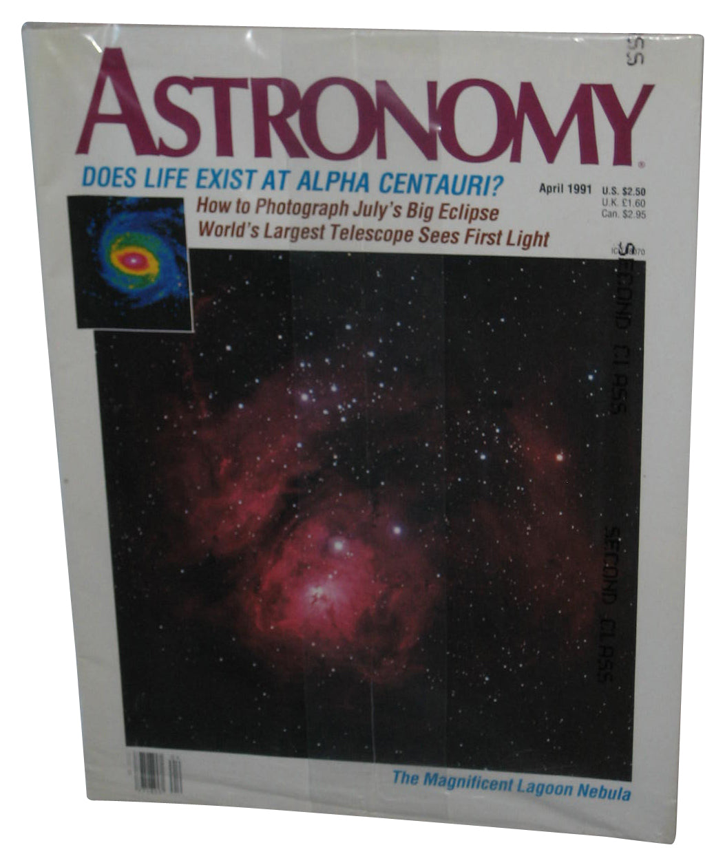 Astronomy April 1991 Magazine Book - (Magnificent Lagoon Nebula Cover)