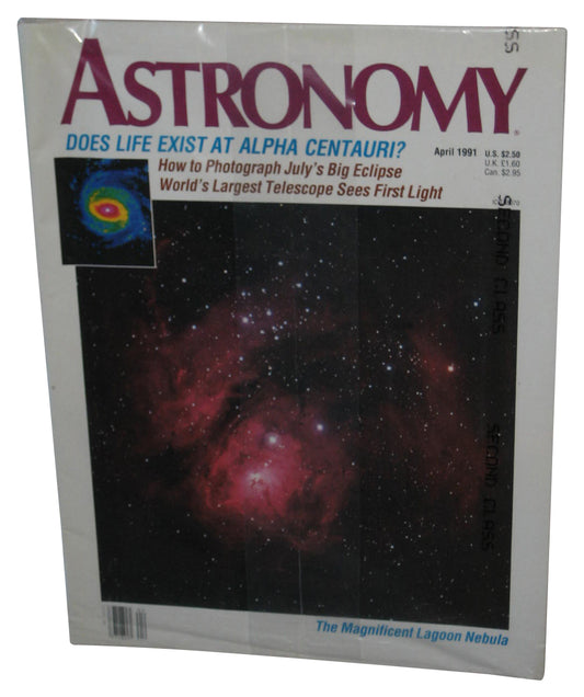 Astronomy April 1991 Magazine Book - (Magnificent Lagoon Nebula Cover)