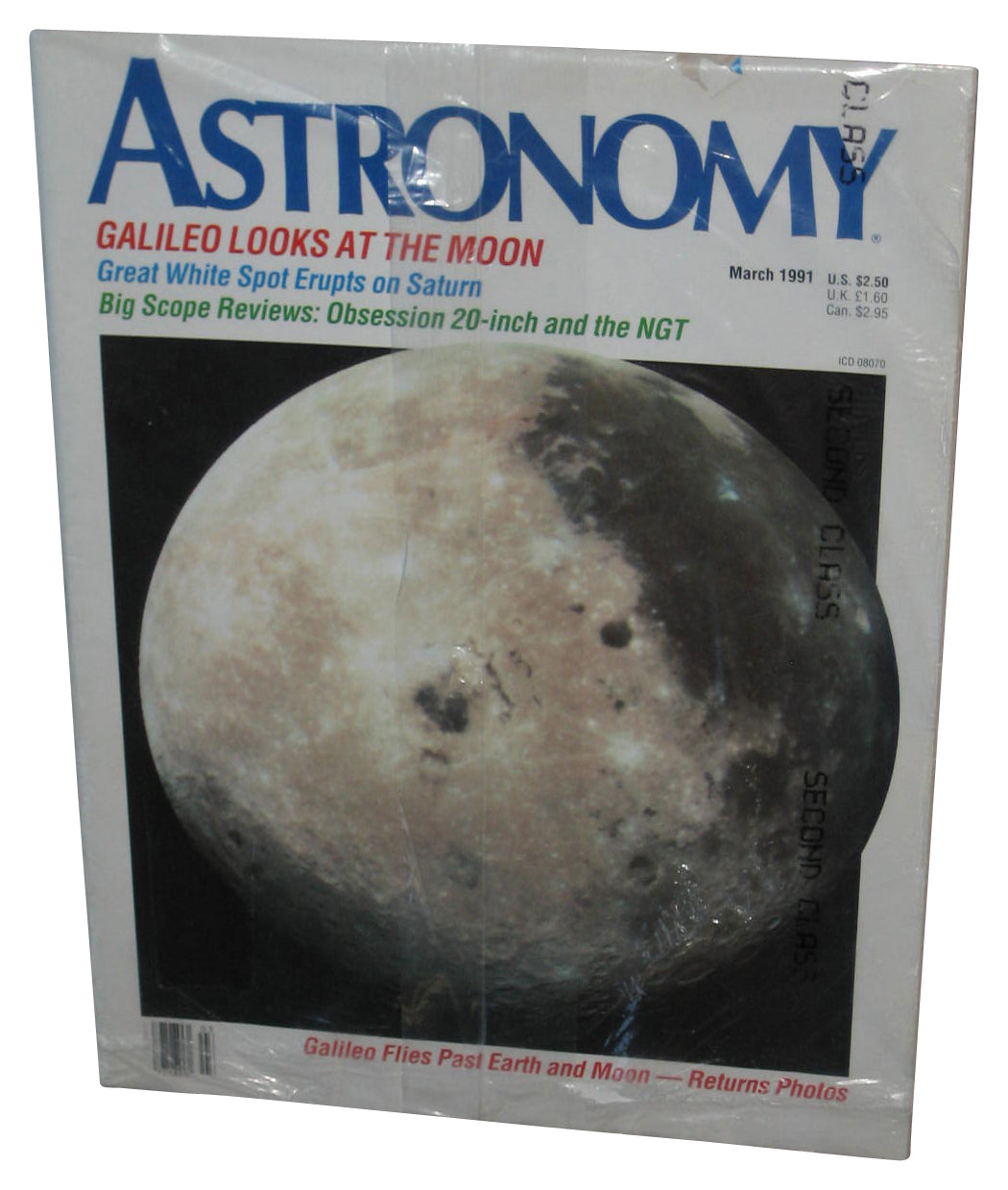 Astronomy Galileo Flies Past Earth & Moon March 1991 Magazine Book