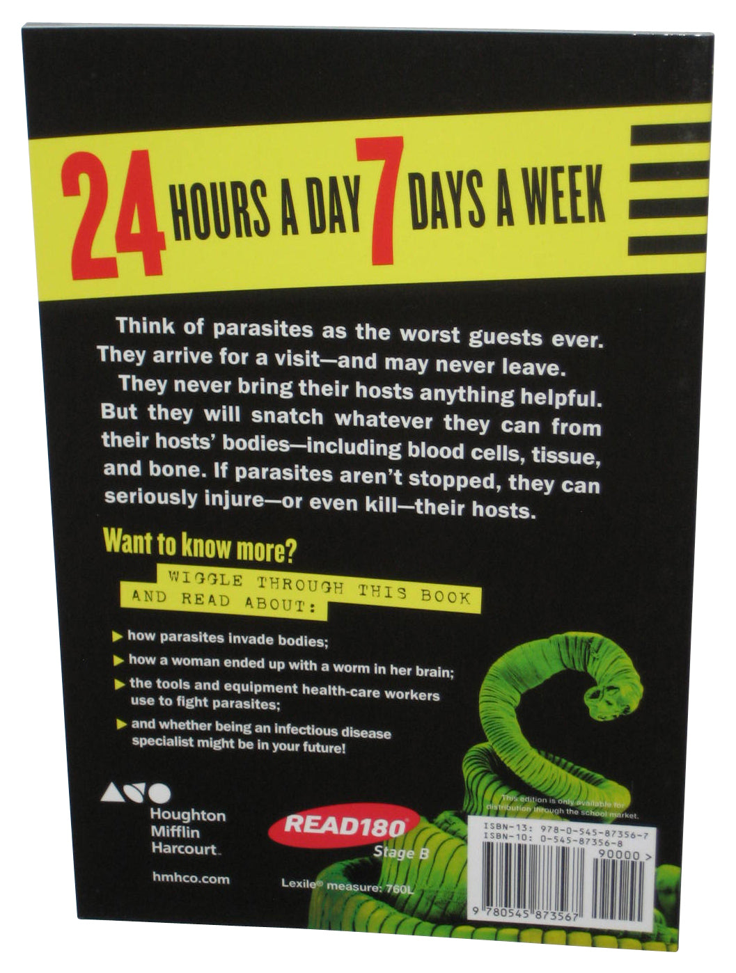 Belly-Busting Worm Invasions Parasites (2008) Houghton Mifflin Paperback Book