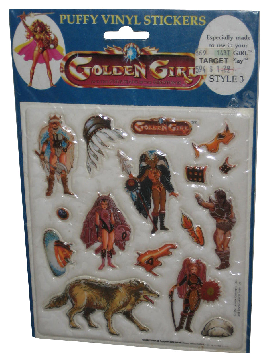 Golden Girl Guardians of The Gem Stones (1984) Puffy Vinyl Stickers Sheet - (Diamond Toymakers)