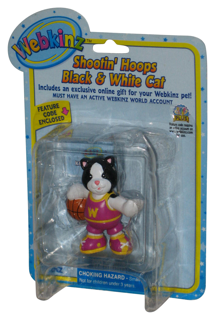 Webkinz Shootin' Hoops Black & White Cat Ganz 2-Inch Mini Figure - (Dented Plastic)