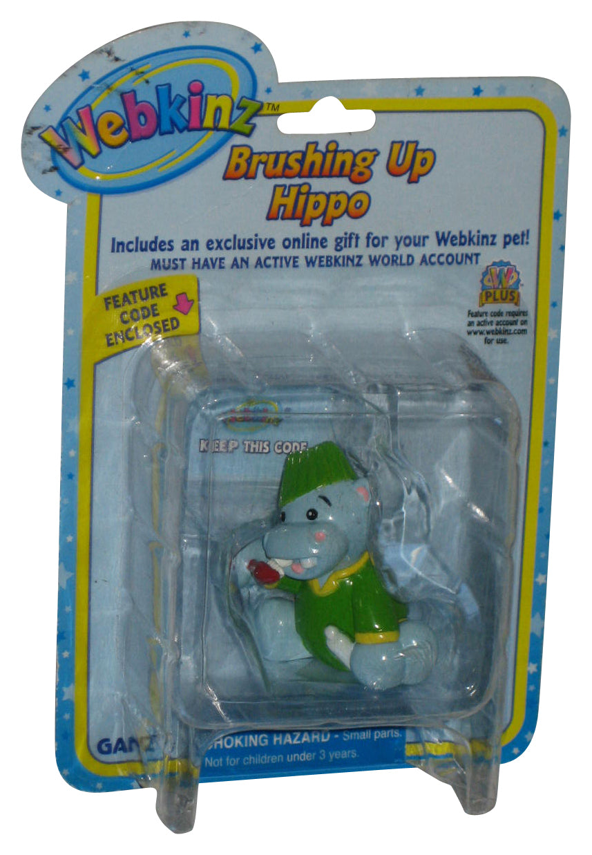 Webkinz Brushing Up Hippo Ganz 2-Inch Mini Figure - (Cracked Plastic)