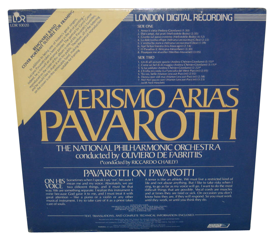 Verismo Arias Pavarotti London Digital (1980) Music Vinyl Record