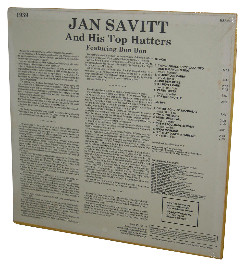 The Uncollected 1939 Jan Savitt And His Top Hatters Music LP Vinyl Record