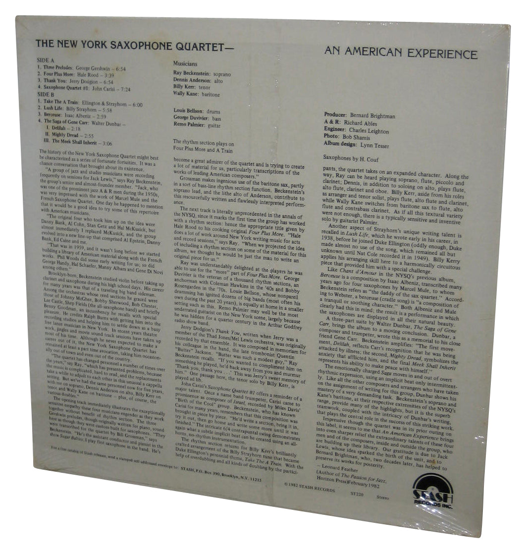 The New York Saxophone Quartet (1982) Music LP Vinyl Record ST-220