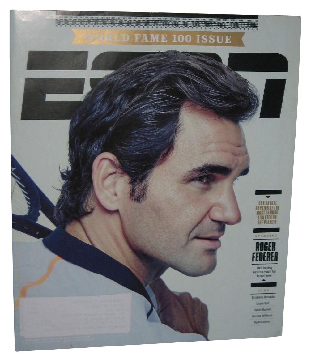 ESPN June 12 2017 World Fame 100 Issue Magazine Book - (Roger Federer Cover)