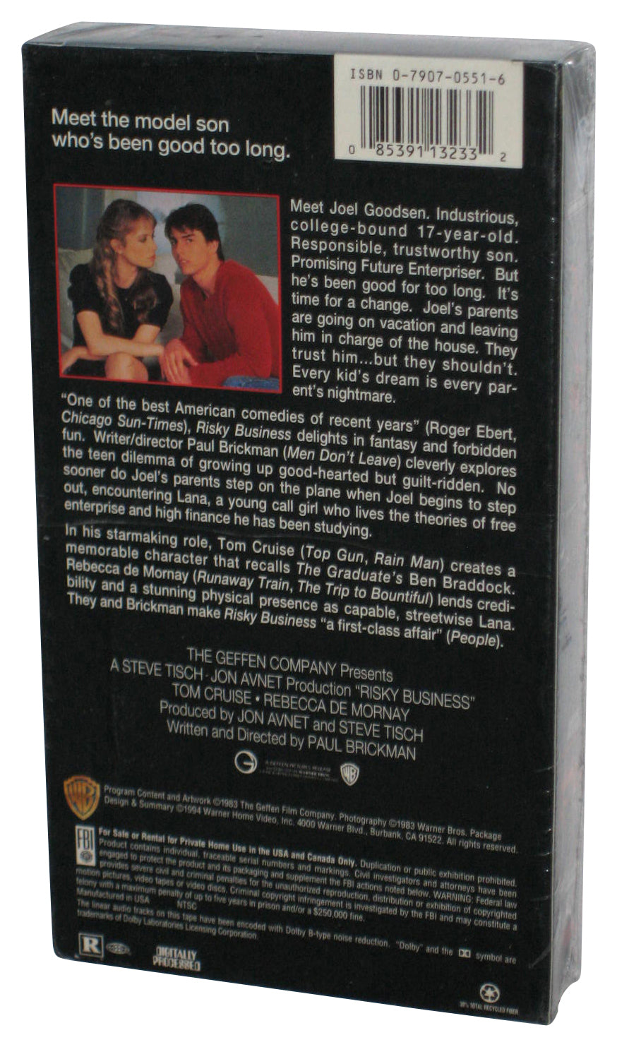 Risky Business (1994) Warner Bros VHS Tape - (Tom Cruise)