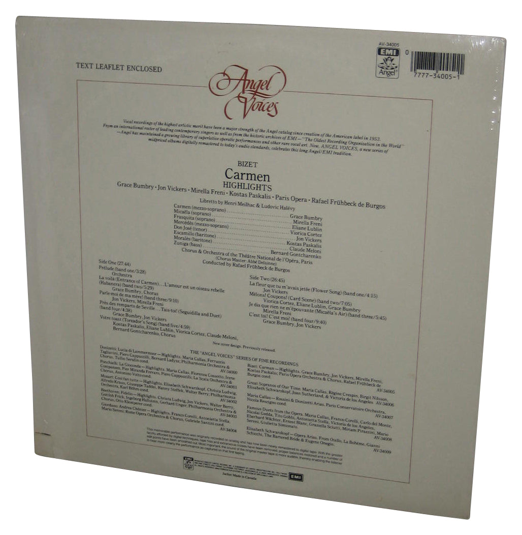 Bizet Carmen Highlights Angel Voices EMI Angel Music LP Vinyl Record