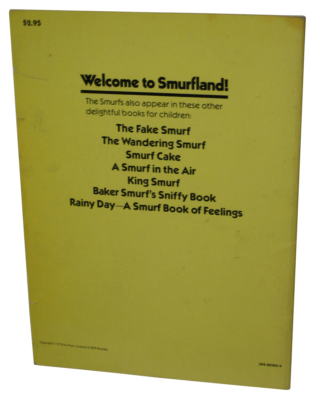 A Smurf Adventure The Astrosmurf Peyo (1979) Random House Paperback Book