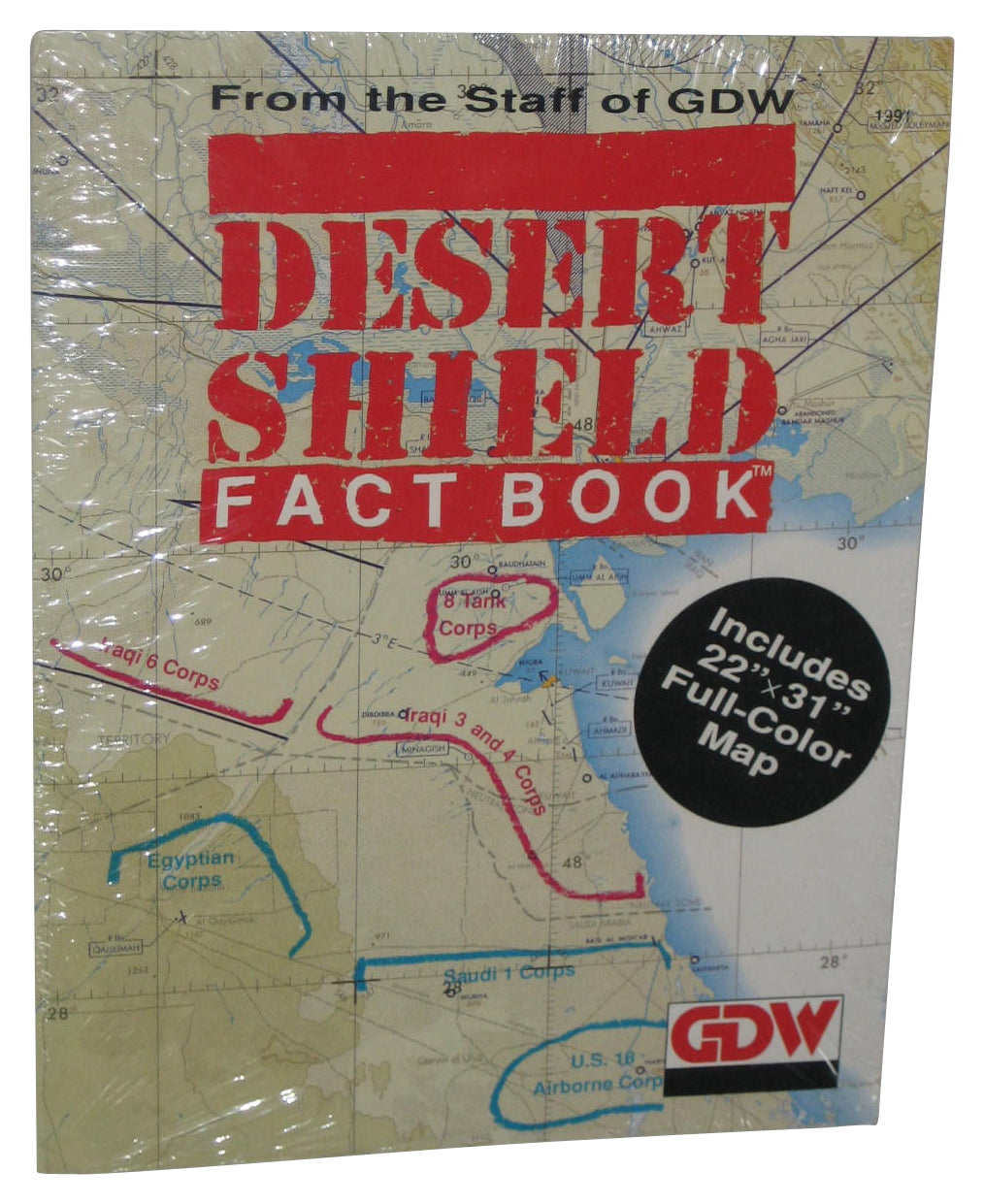 Desert Shield Factbook (1991) Paperback Book w/ Full Color Fold-Out Map of Region