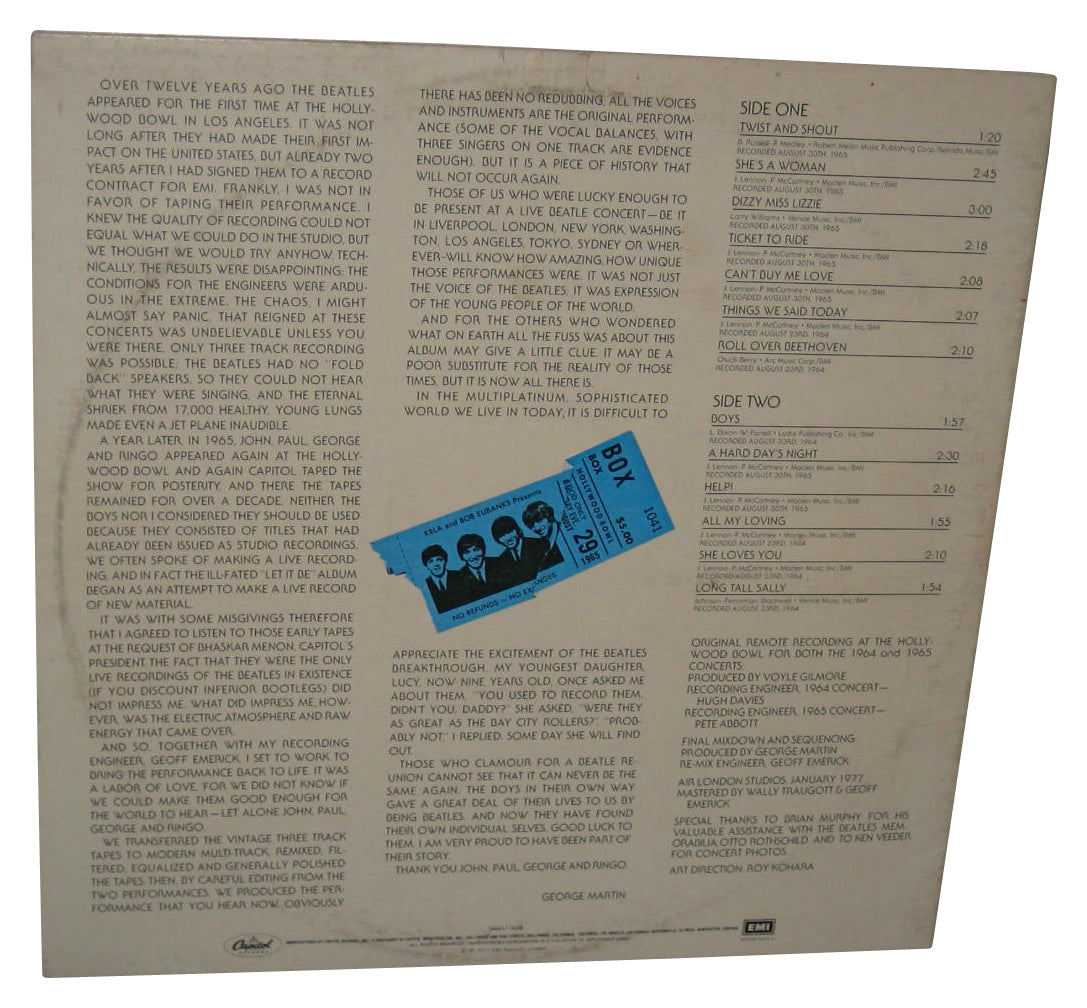 The Beatles At The Hollywood Bowl (1977) EMI Music LP Vinyl Record