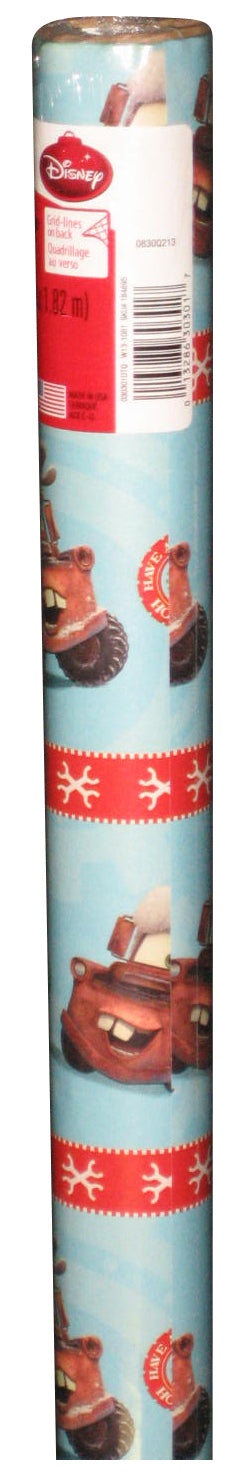 Disney Cars Movie Mater Holiday Christmas Gift Wrap Wrapping Paper - (20sq ft)