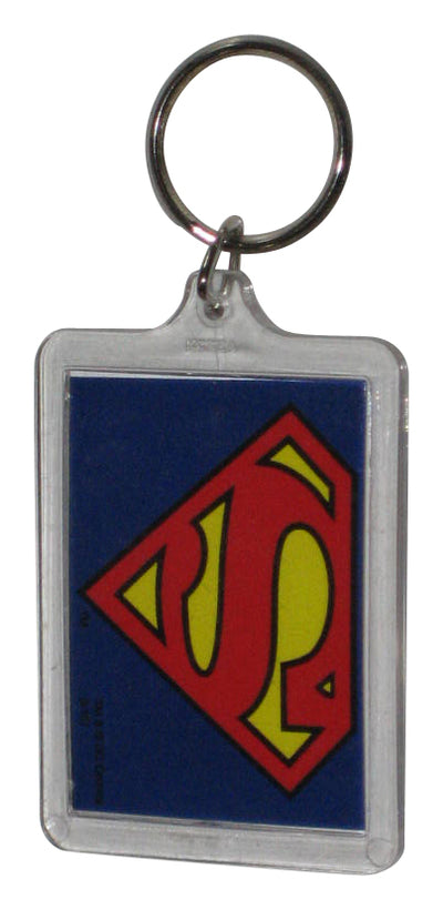 DC Comics Superman Logo Ata-Boy Blue Lucite Acrylic Keychain