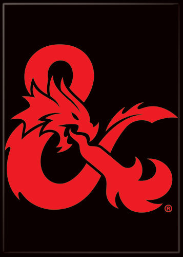 Dungeons & Dragons Logo Symbol Dragon Ampersand Black Magnet 73616DD