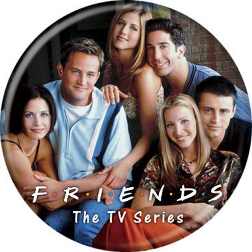 Friends Cast Brick Wall Licensed 1.25 Inch Button 83056