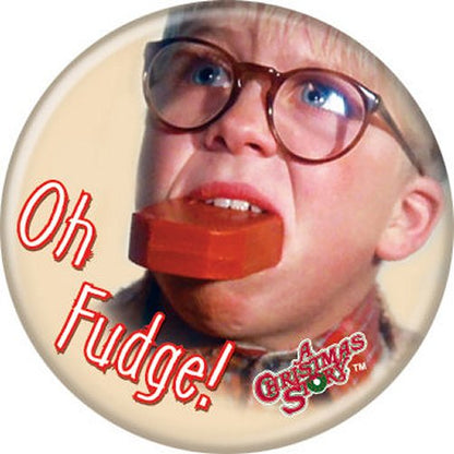 A Christmas Story Shoot Oh Fudge Licensed 1.25 Inch Button 83180