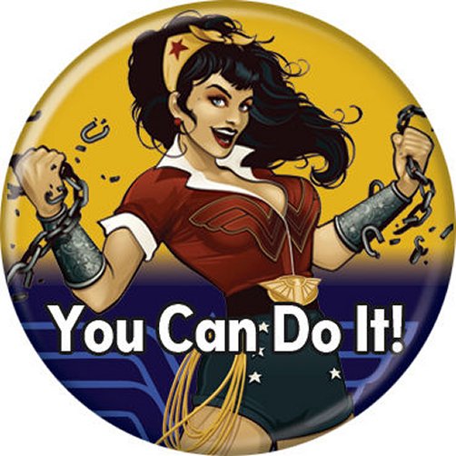 DC Comics Wonder Woman Bombshell You Can Do It Licensed 1.25 Inch Button 86013