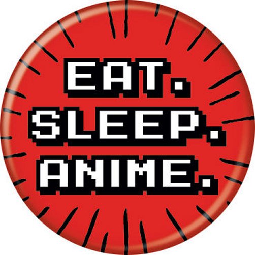Japanese Eat Sleep Anime Red Licensed 1.25 Inch Button 86181