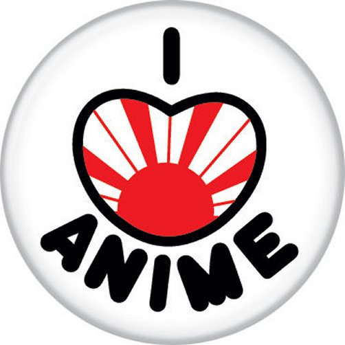 Japanese I Heart Anime White Licensed 1.25 Inch Button 86184