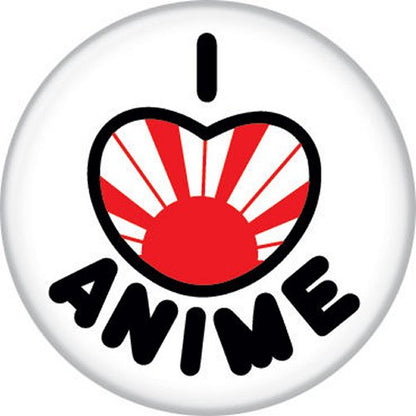 Japanese I Heart Anime White Licensed 1.25 Inch Button 86184