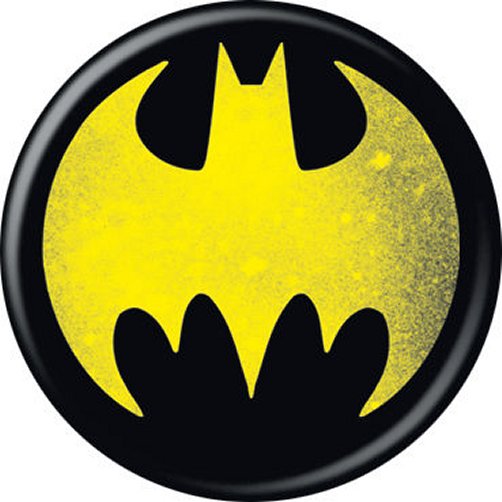 DC Comics Batman Bat Signal Reversed Black & Yellow Licensed 1.25 Inch Button 86221