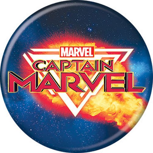 Marvel Captain Marvel Flame Logo Symbol Licensed 1.25 Inch Button 87303