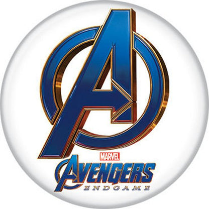 Marvel The Avengers Endgame Logo Symbol White Licensed 1.25 Inch Button 87315