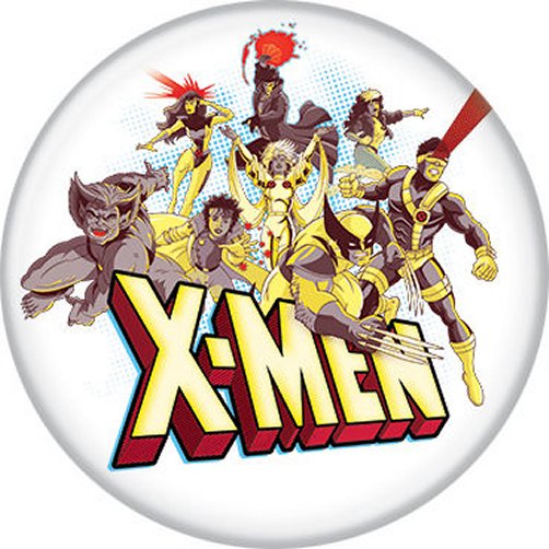 Marvel Comics X-Men Cartoon White Licensed 1.25 Inch Button 87400