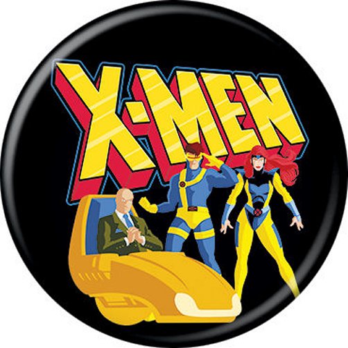 Marvel Comics X-Men Cartoon Black Licensed 1.25 Inch Button 87401