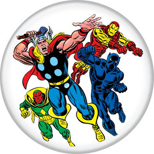 Marvel Comics The Avengers White Licensed 1.25 Inch Button 87414