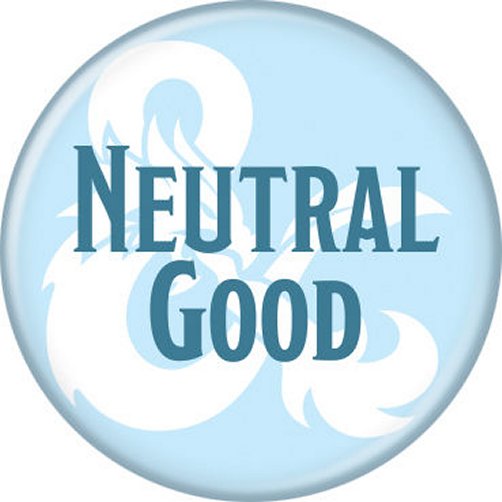 Dungeons & Dragons Neutral Good Blue Licensed 1.25 Inch Button 88000