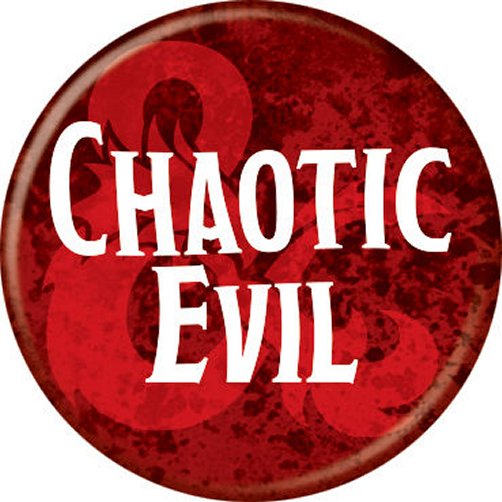 Dungeons & Dragons Chaotic Evil Red Licensed 1.25 Inch Button 88007