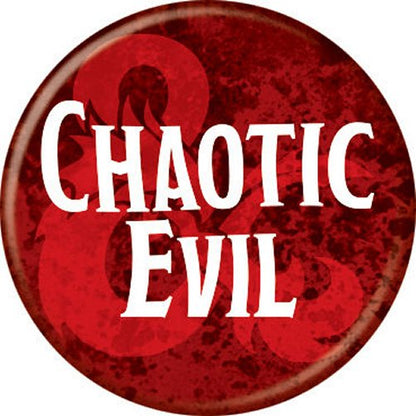 Dungeons & Dragons Chaotic Evil Red Licensed 1.25 Inch Button 88007