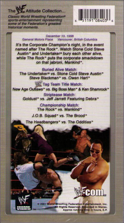 WWF Rock Bottom In Your House (1998) WWE Wrestling VHS Tape