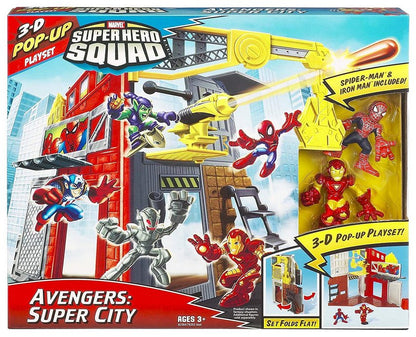 Marvel Super Hero Squad Superhero City Spidey & Iron Man Figure Toy Play Set