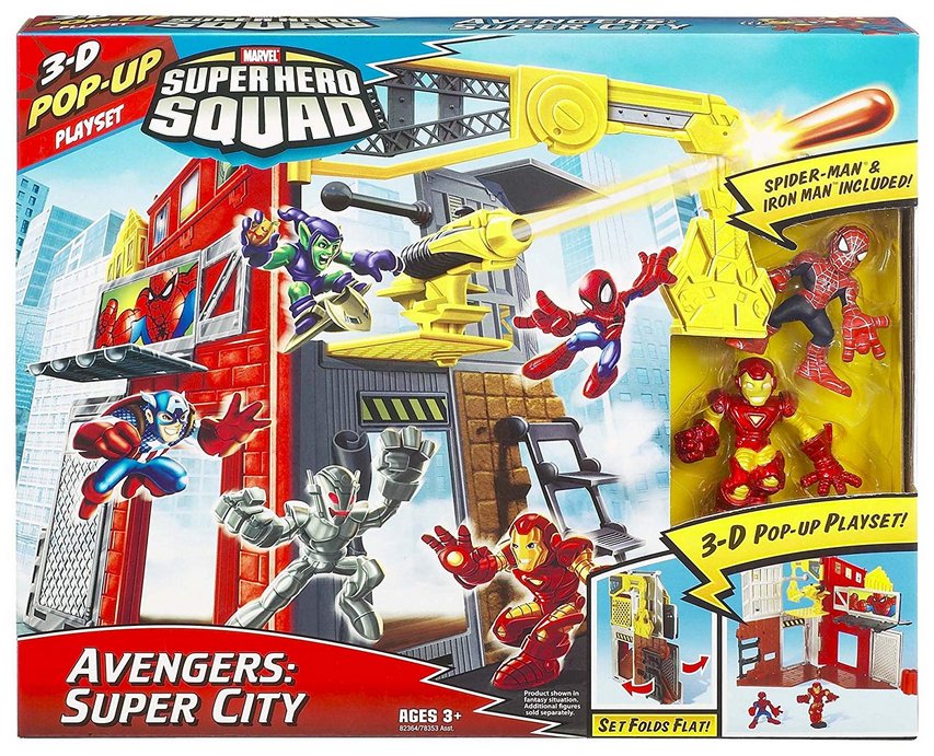 Marvel Super Hero Squad Superhero City Spidey & Iron Man Figure Toy Play Set