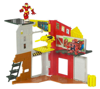 Marvel Super Hero Squad Superhero City Spidey & Iron Man Figure Toy Play Set
