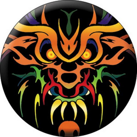 Dragons Tribal Colored Dragon Button B-3802