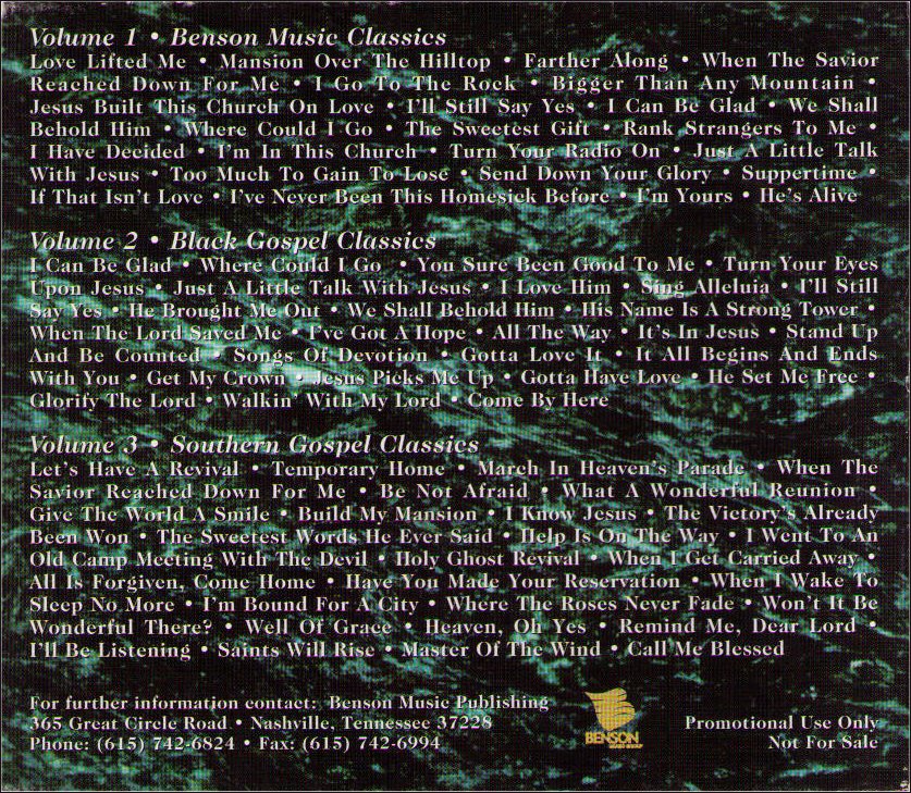 The Benson Music Classics Series CD Vol. 1-3 Box Set - (3 CDs)