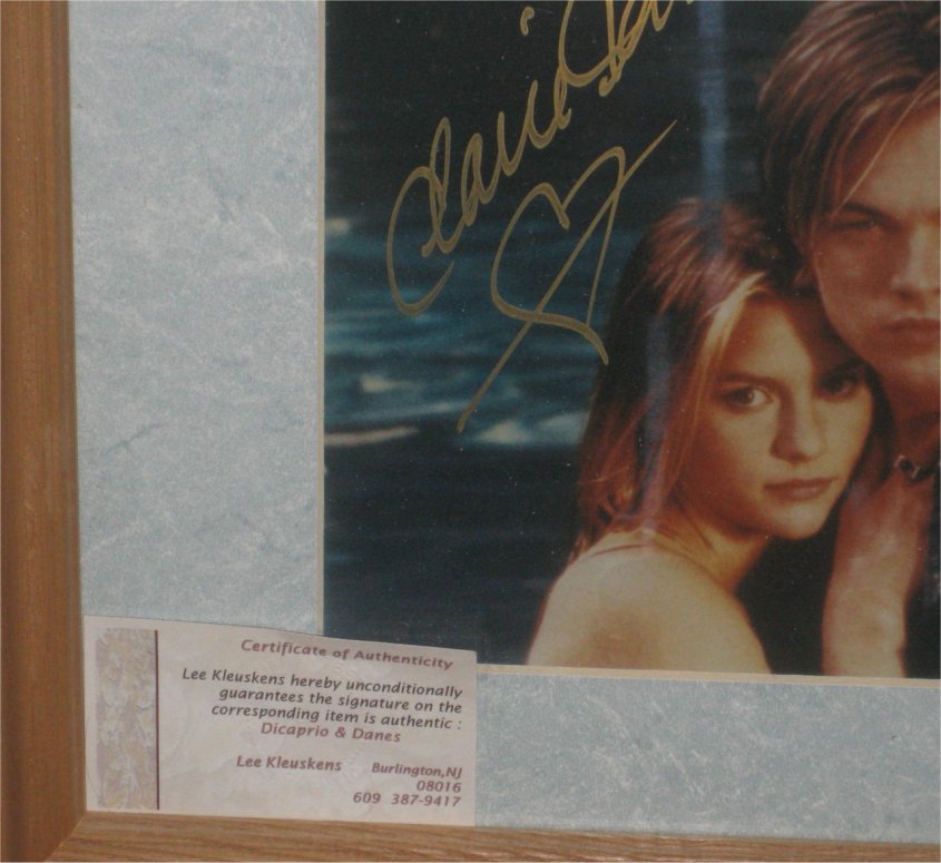 Romeo & Juliet Leonardo Dicaprio & Claire Danes Signed Photo w/ COA & Frame - (Autographed)