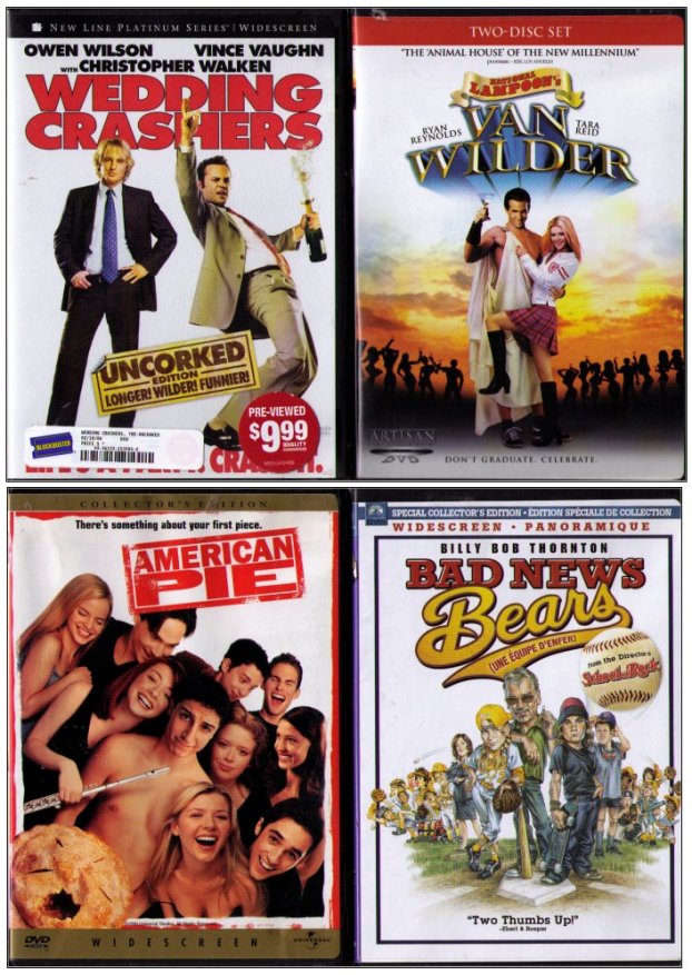Bad News Bears / Wedding Crashers / Van Wilder / American Pie Comedy DVD Lot - (4 DVDs)